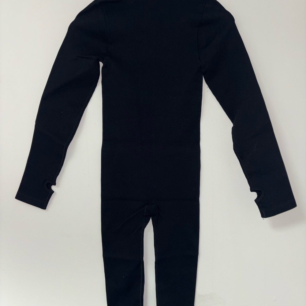Black Ribbed Jumpsuit - Picture 7 of 8